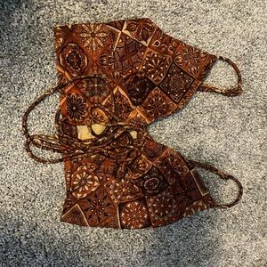 Cider Tan and Brown Bikini Top